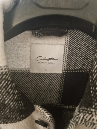 Camicia/giacca in pile a quadri bianco e nero L