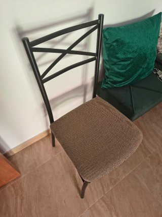 Juego de 2 sillas metálicas con asiento de tela