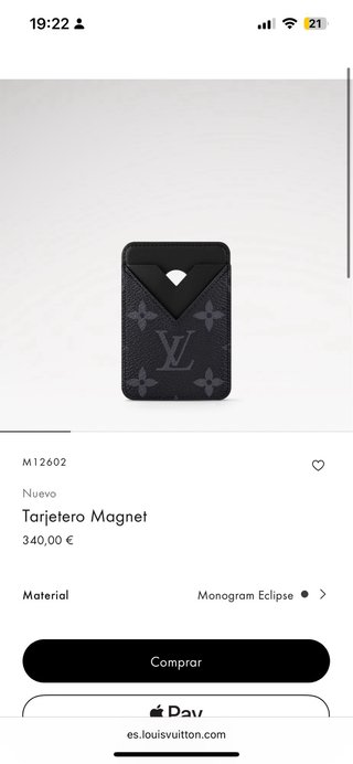 Tarjetero Magnético Louis Vuitton Negro