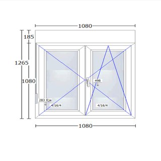 3 Ventanas PVC CORTIZO 108 x 126,5 NUEVAS