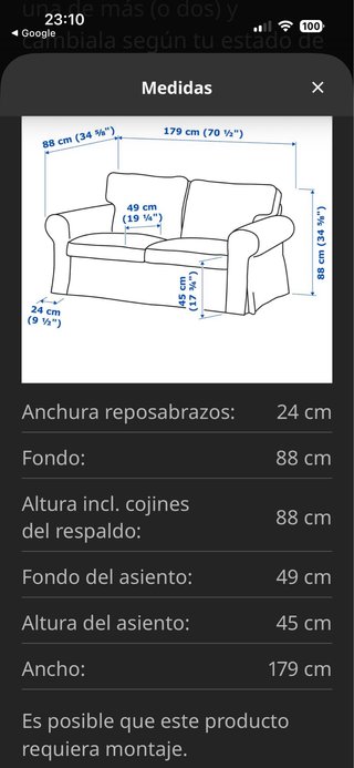 Sofá de 2 plazas