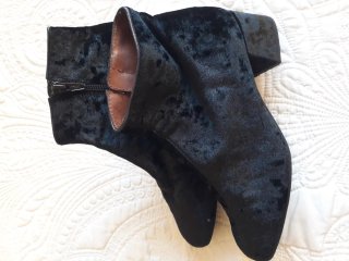 Botines Hispanitas Terciopelo Negro Talla 38
