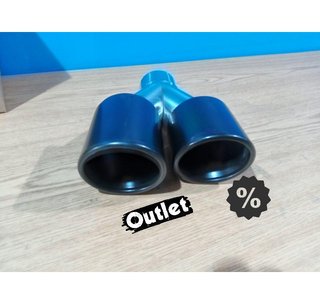 PK COLA ESCAPE SALIDA DOBLE UNIVERSAL 2x 89MM ACERO INOX NEG