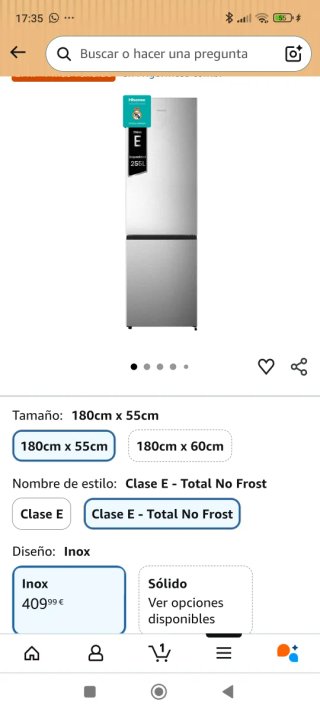 Frigorífico NUEVO Hisense 180cm Total No Frost