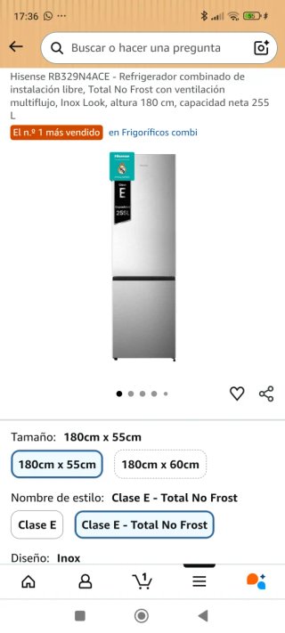 Frigorífico NUEVO Hisense 180cm Total No Frost