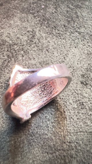 Anillo vintage abanico cristales plata