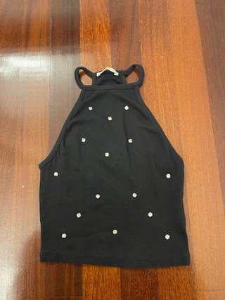 Top Zara Negro Brillante