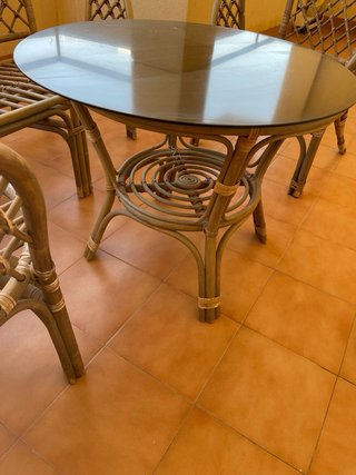 Conjunto terraza ratán y madera