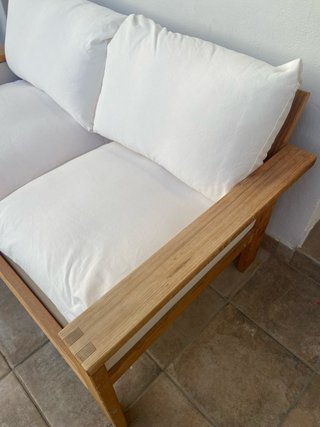 Sofá exterior madera blanco