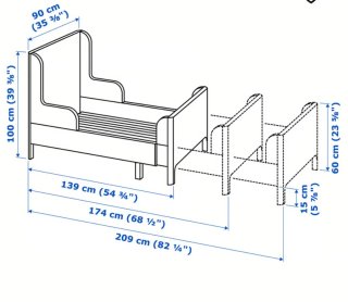 Cama extensible rosa IKEA para niña