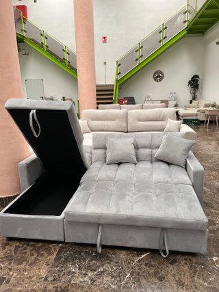 OFERTON!! Nuevo sofa cama gris con arcon!!