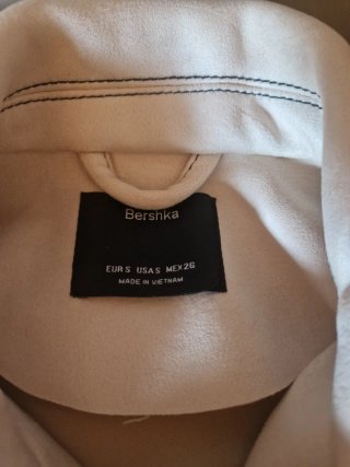 Cazadora Biker Ante Beige Bershka beige