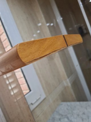 Espejo de baño madera y cristal.