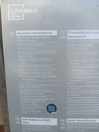 Azulejos decorativos adhesivos 10 uds