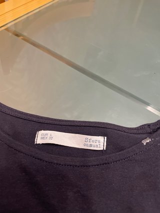 Camiseta azul marino manga larga