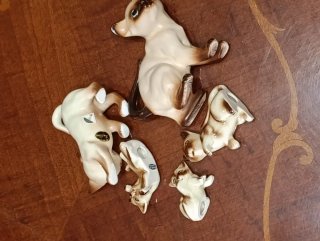 Familia Gatos Porcelana Mini Japón