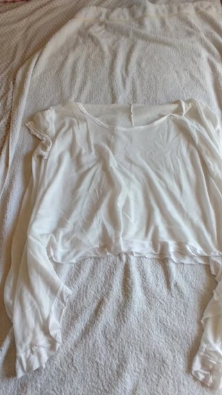 Top blanco manga larga