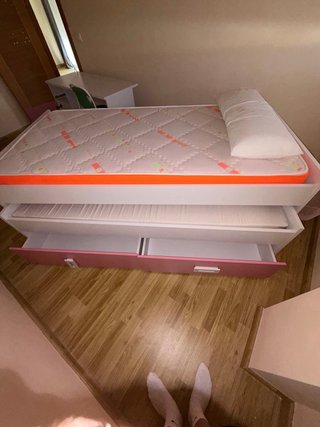 Cama nido infantil con cajones y dos colchones
