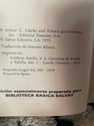 Una Odisea Espacial 2001. Arthur C. Clarke(1970)