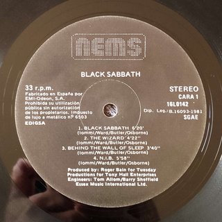 Black Sabbath LP Gatefold