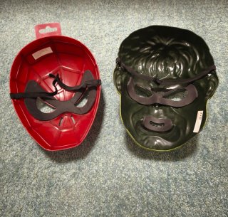Set Caretas Spiderman y Hulk
