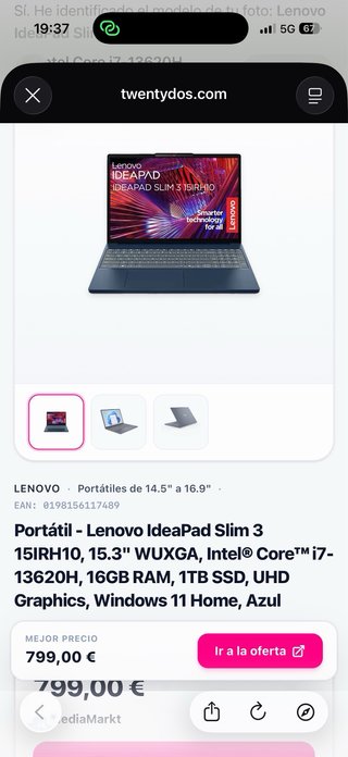 Portátil Lenovo IdeaPad Slim 3i Azul