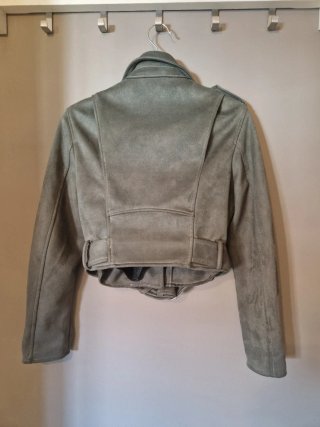 Cazadora Biker Verde Bershka Talla S