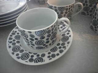 Tazas y platito café cerámica