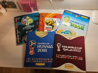 5 Álbumes Mundiales Fútbol Completos Panini