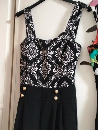 2 Tute eleganti donna nere e fantasia(M)