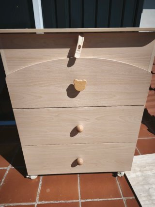 Mueble cambiador bebé con cajones