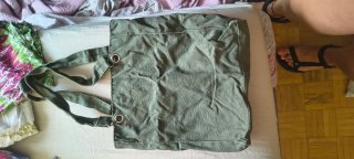Bolso de tela verde caqui estilo casual