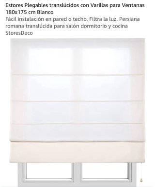Estor Plegable Translúcido 150x250 cm Blanco