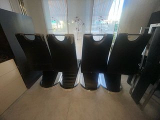 Juego de 4 Sillas Vintage Hierro y Polipiel