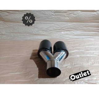 PK COLA ESCAPE SALIDA DOBLE UNIVERSAL 2x 89MM ACERO INOX NEG