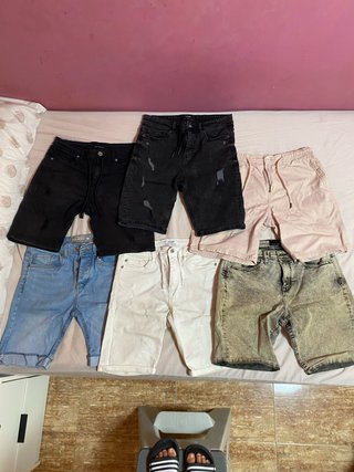 Lote 6 pantalones cortos vaqueros