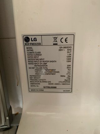 Frigorífico LG plateado