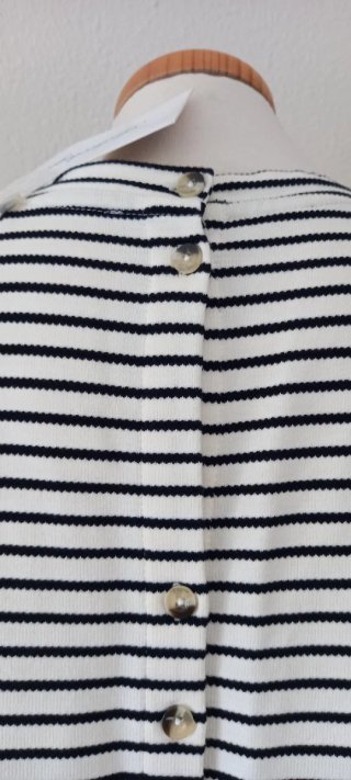 Camiseta Rayas Horizontales Negra y Beige