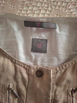 Blazer vintage Seventy 100% Lino Beige Donna M