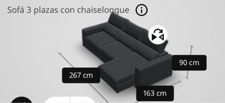 Sofá cama Ikea 3 plazas con chaiselongue