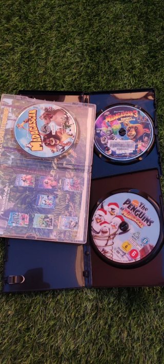 DVD Madagascar 1 y 3 + Pingüinos de Madagascar