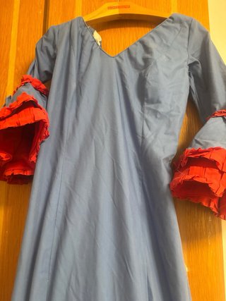 Traje de Flamenca Azul y Rojo
