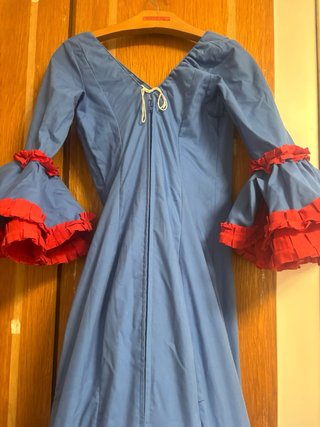 Traje de Flamenca Azul y Rojo