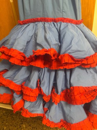 Traje de Flamenca Azul y Rojo