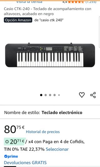 Teclado Electrónico Casio CTK-240