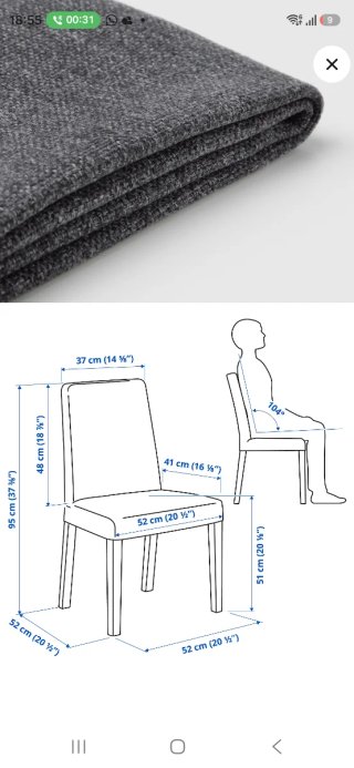 6 Sillas de Comedor Ikea con funda