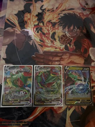Lote 3 Cartas Pokémon Rayquaza VMAX V