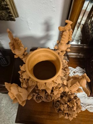 Botijo de novia barro rameado tradicional