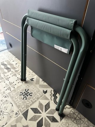 Taburete plegable camping verde