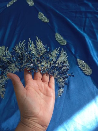 Vestido Fiesta Gitana Azul Plata